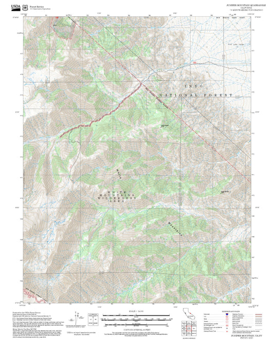 2025 Forest Service Topo Map of Juniper Mountain California