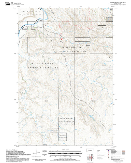 2025 Forest Service Topo Map of Juniper Spur North Dakota