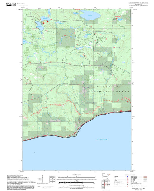 2025 Forest Service Topo Map of Kadunce River Minnesota