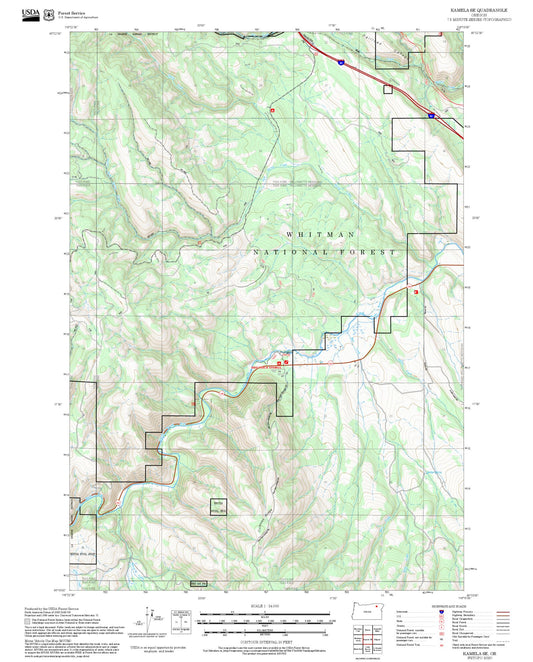 2025 Forest Service Topo Map of Kamela SE Oregon