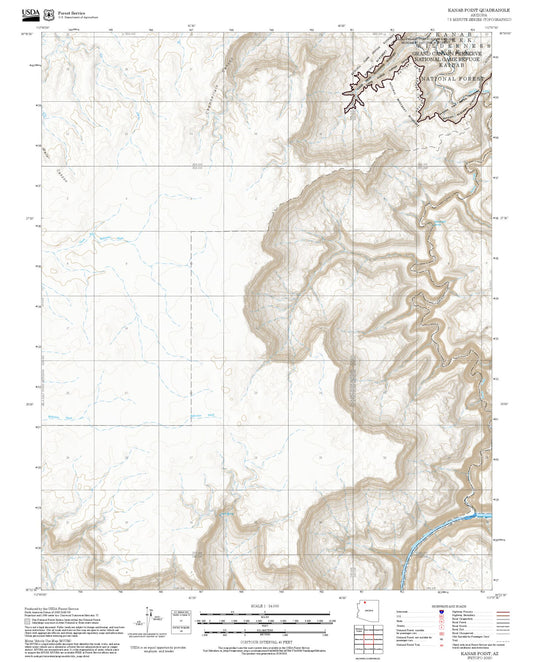 2025 Forest Service Topo Map of Kanab Point Arizona