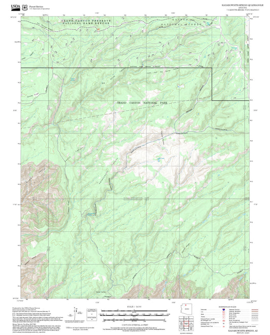2025 Forest Service Topo Map of Kanabownits Spring Arizona