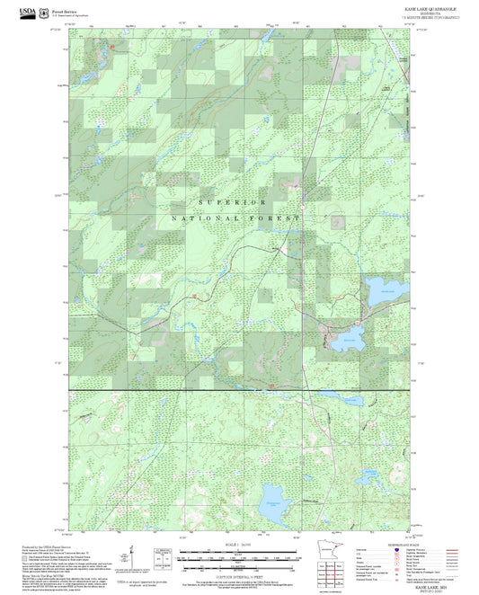 2025 Forest Service Topo Map of Kane Lake Minnesota