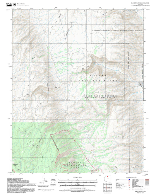 2025 Forest Service Topo Map of Kane Ranch Arizona