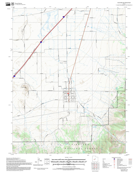 2025 Forest Service Topo Map of Kanosh Utah