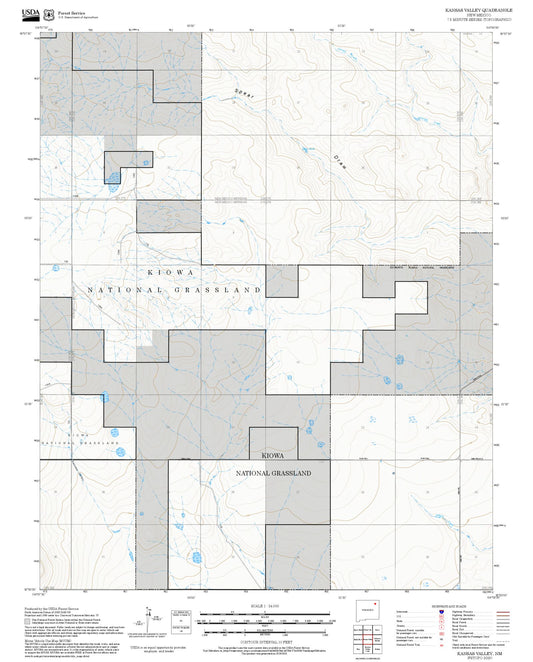2025 Forest Service Topo Map of Kansas Valley New Mexico