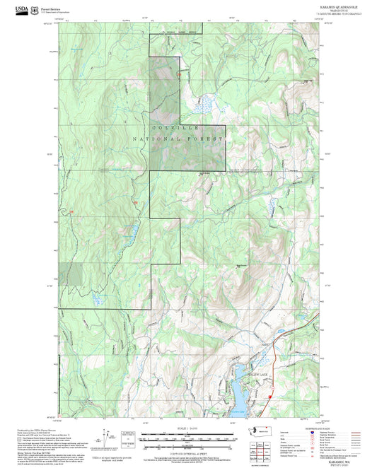 2025 Forest Service Topo Map of Karamin Washington