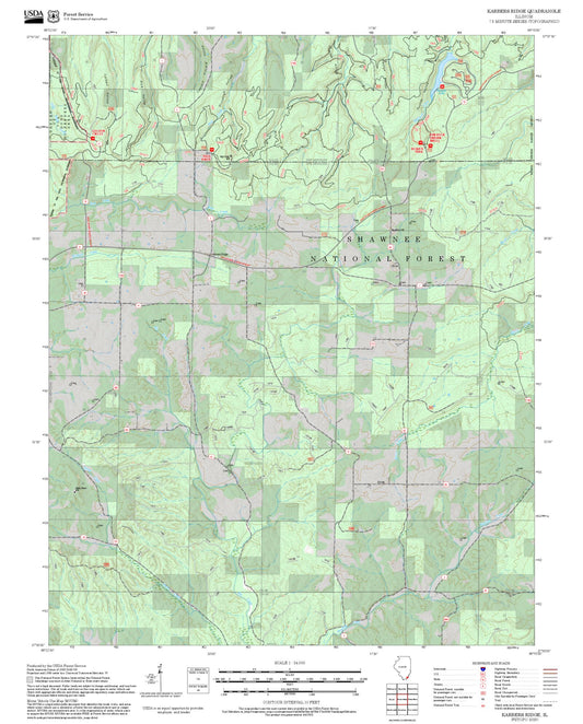 2025 Forest Service Topo Map of Karbers Ridge Illinois