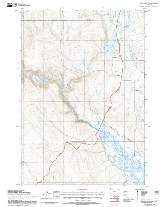 2025 Forest Service Topo Map of Keating NW Oregon