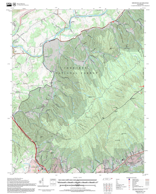 2025 Forest Service Topo Map of Keenburg Tennessee