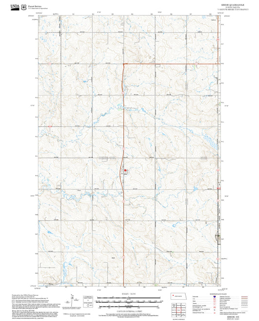 2025 Forest Service Topo Map of Keene North Dakota