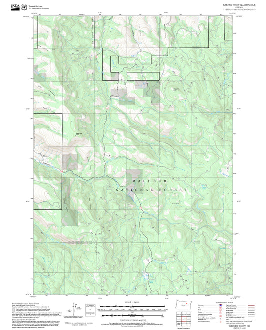 2025 Forest Service Topo Map of Keeney Point Oregon