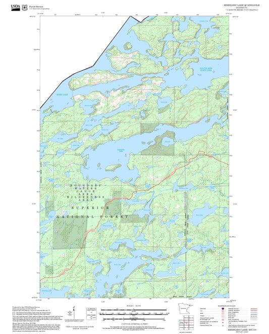 2025 Forest Service Topo Map of Kekekabic Lake Minnesota