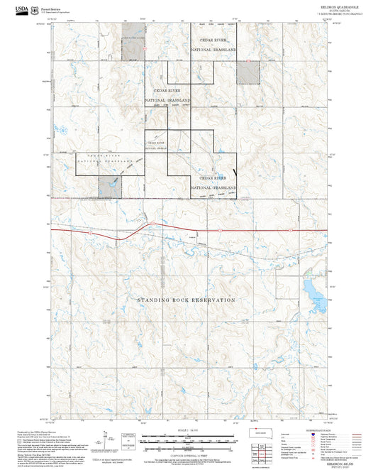 2025 Forest Service Topo Map of Keldron South Dakota