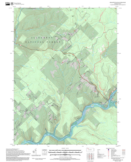 2025 Forest Service Topo Map of Kellettville Pennsylvania