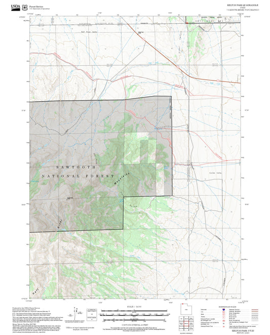 2025 Forest Service Topo Map of Kelton Pass Utah