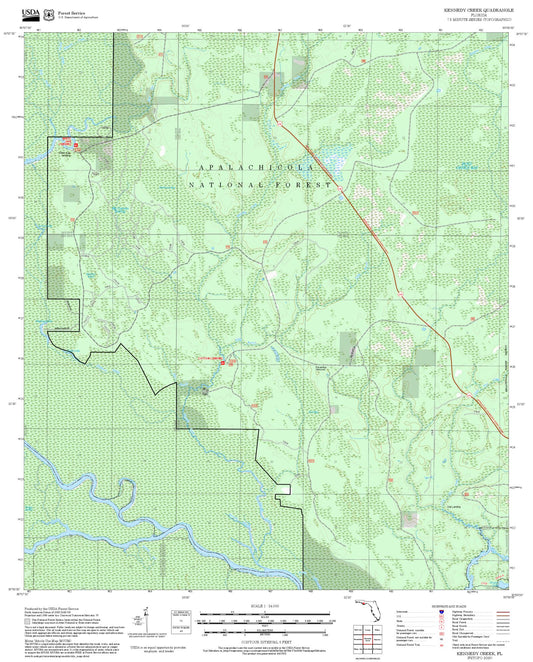 2025 Forest Service Topo Map of Kennedy Creek Florida
