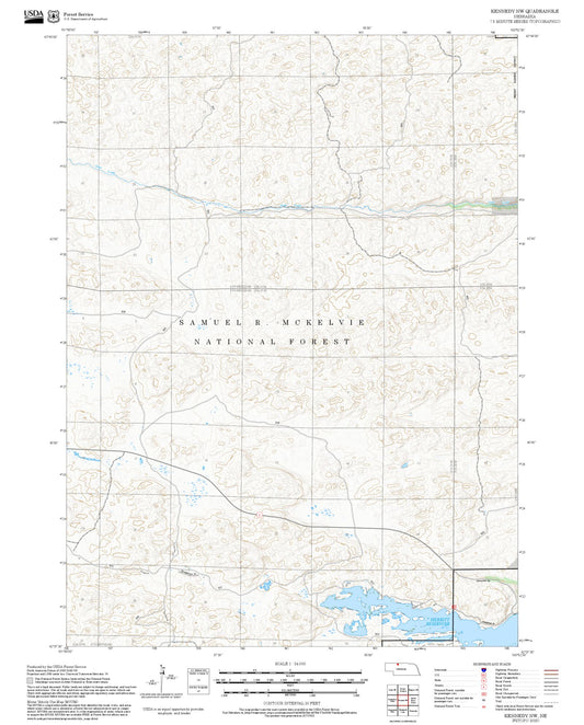2025 Forest Service Topo Map of Kennedy NW Nebraska