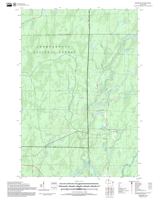 2025 Forest Service Topo Map of Kennedy Wisconsin