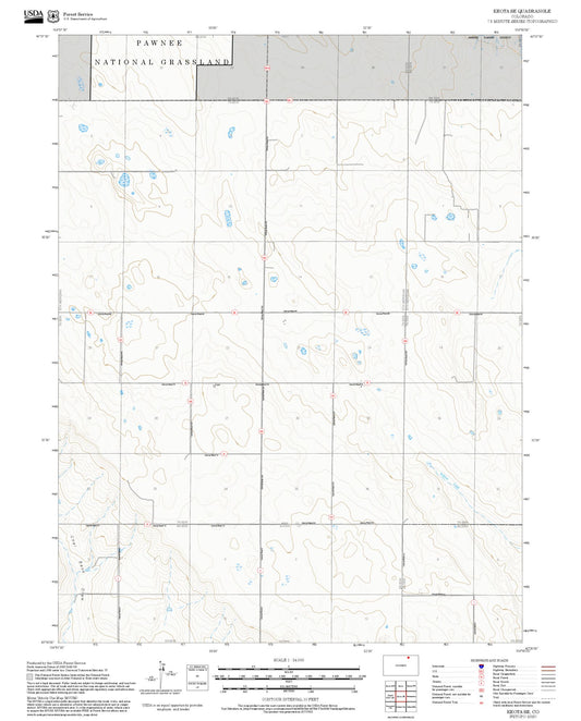 2025 Forest Service Topo Map of Keota SE Colorado