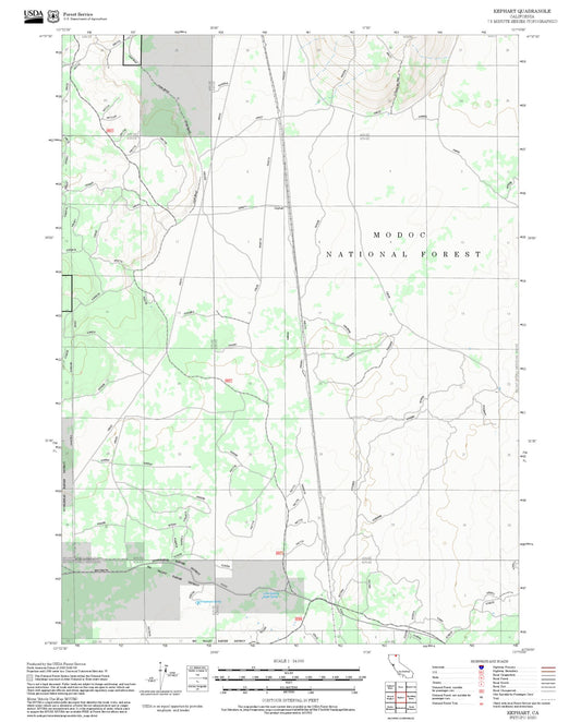 2025 Forest Service Topo Map of Kephart California