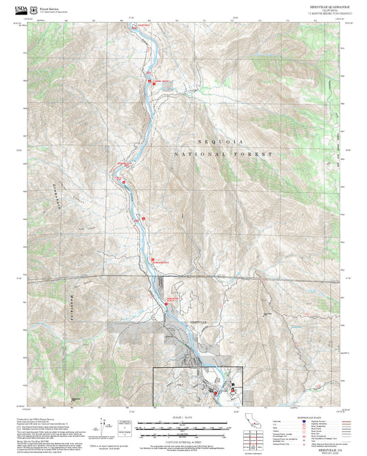 2025 Forest Service Topo Map of Kernville California