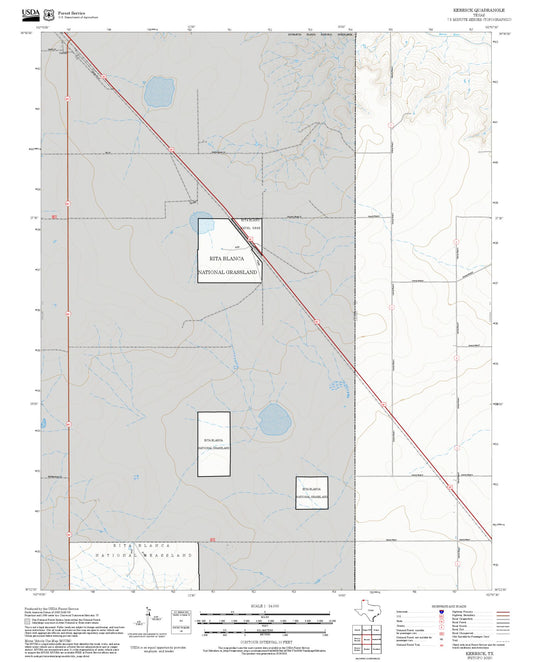 2025 Forest Service Topo Map of Kerrick Texas