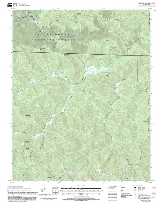 2025 Forest Service Topo Map of Ketchen Tennessee
