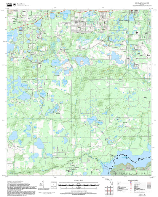 2025 Forest Service Topo Map of Keuka Florida