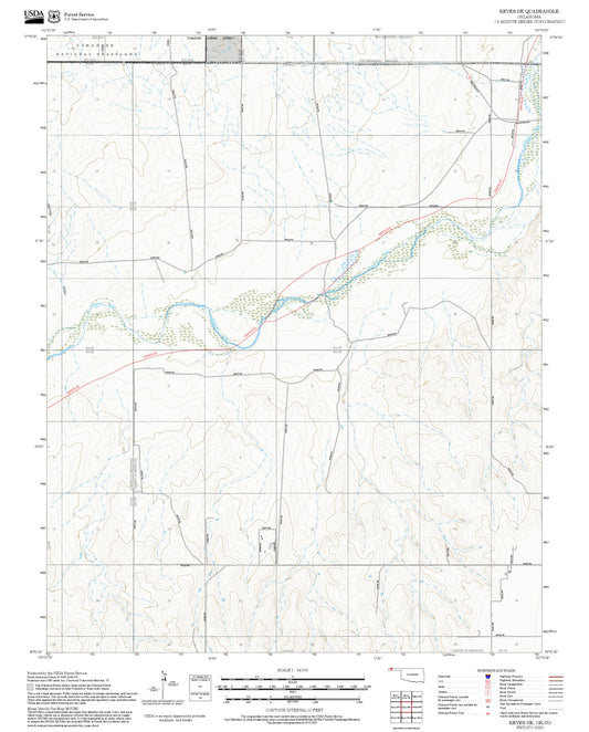 2025 Forest Service Topo Map of Keyes NE Oklahoma