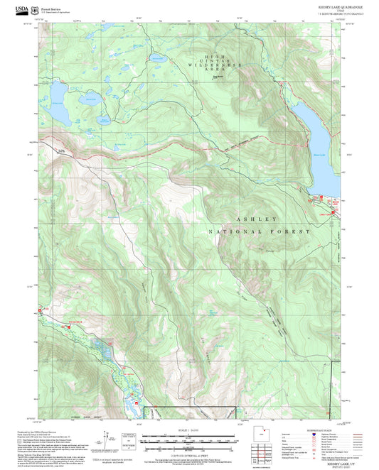 2025 Forest Service Topo Map of Kidney Lake Utah