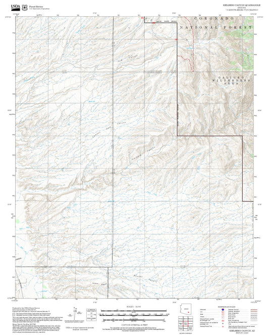 2025 Forest Service Topo Map of Kielberg Canyon Arizona