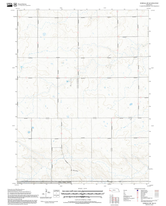 2025 Forest Service Topo Map of Kimball SE Nebraska