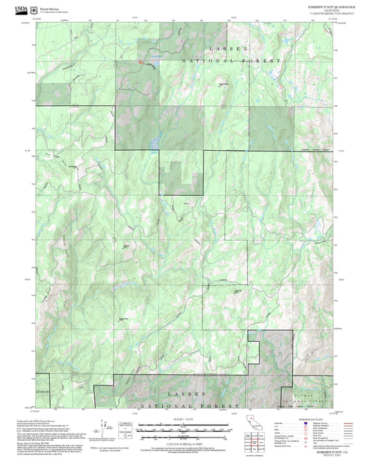 2025 Forest Service Topo Map of Kimshew Point California