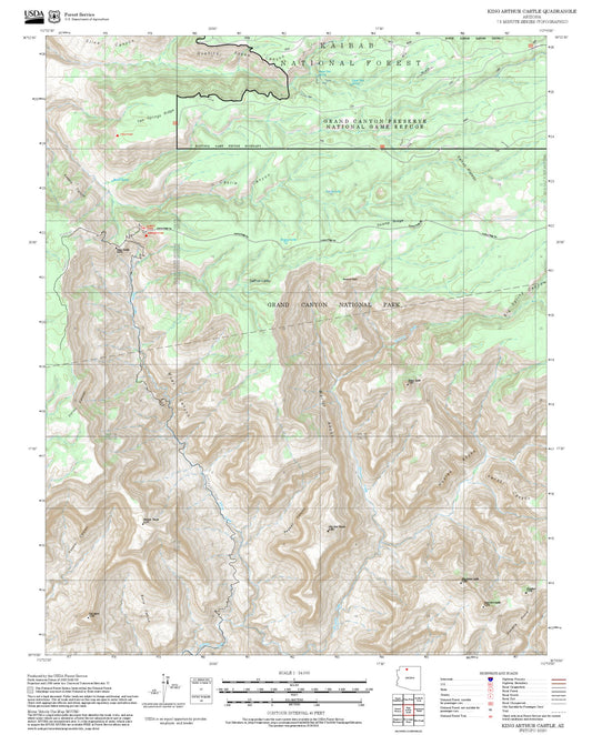 2025 Forest Service Topo Map of King Arthur Castle Arizona