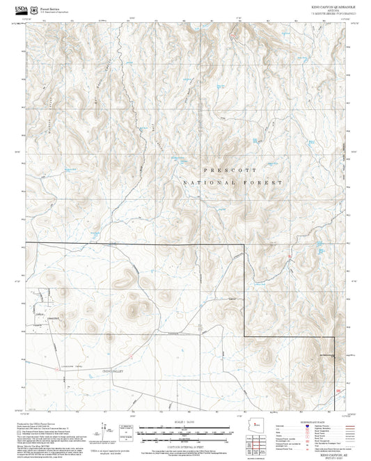 2025 Forest Service Topo Map of King Canyon Arizona