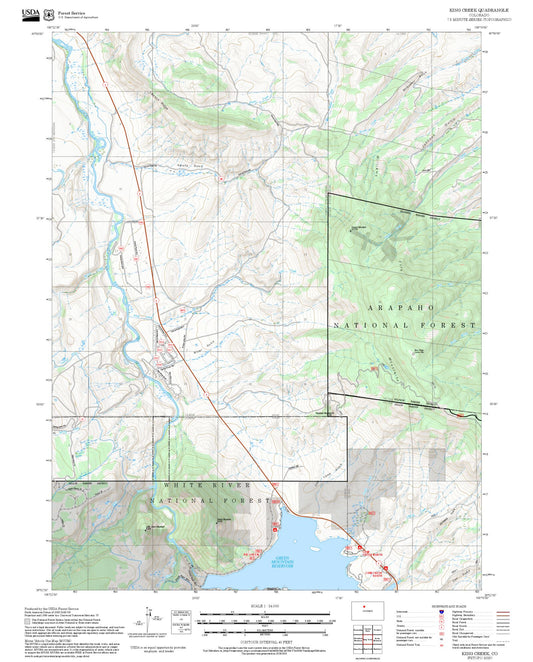 2025 Forest Service Topo Map of King Creek Colorado