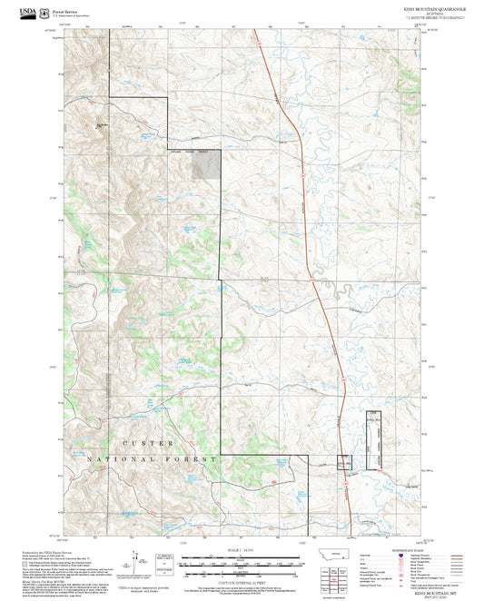 2025 Forest Service Topo Map of King Mountain Montana