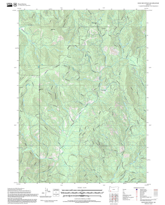 2025 Forest Service Topo Map of King Mountain Oregon