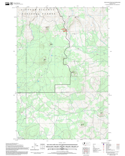 2025 Forest Service Topo Map of King Mountain Washington