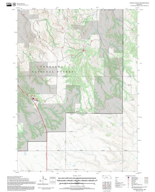 2025 Forest Service Topo Map of Kings Canyon Nebraska