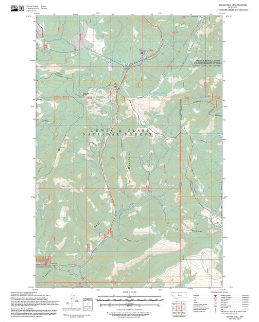 2025 Forest Service Topo Map of Kings Hill Montana