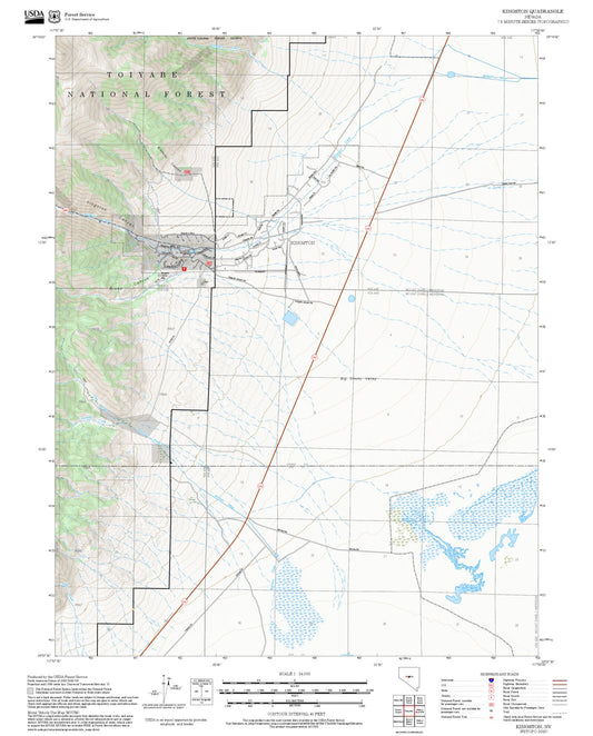 2025 Forest Service Topo Map of Kingston Nevada