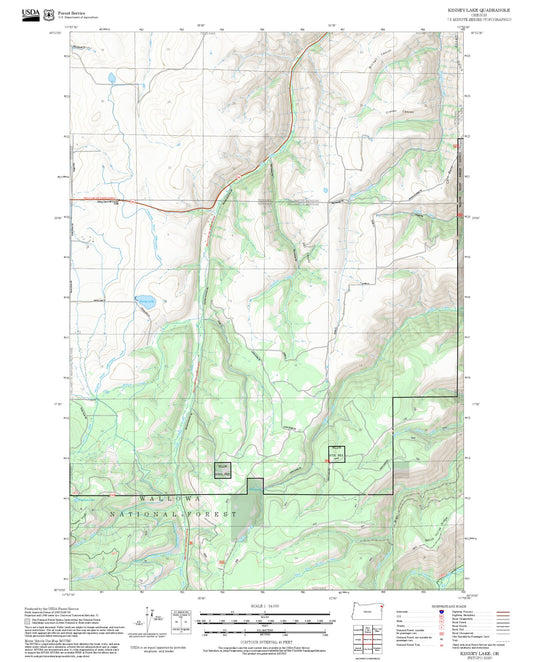 2025 Forest Service Topo Map of Kinney Lake Oregon