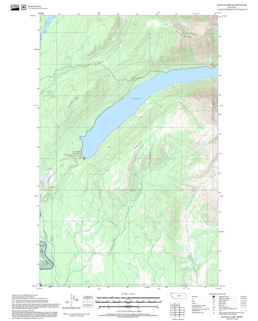 2025 Forest Service Topo Map of Kintla Lake Montana