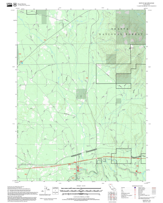 2025 Forest Service Topo Map of Kinyon California