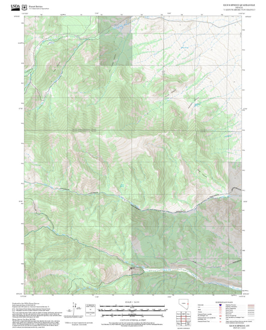 2025 Forest Service Topo Map of Kious Spring Nevada
