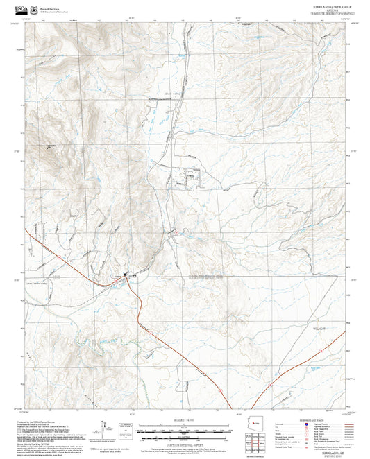 2025 Forest Service Topo Map of Kirkland Arizona