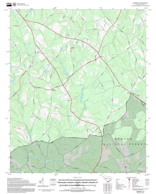2025 Forest Service Topo Map of Kirksey South Carolina