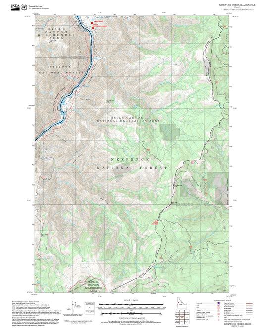 2025 Forest Service Topo Map of Kirkwood Creek Idaho